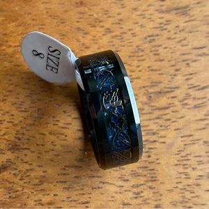 Tungsten Carbide etched ring in size 8 NWT